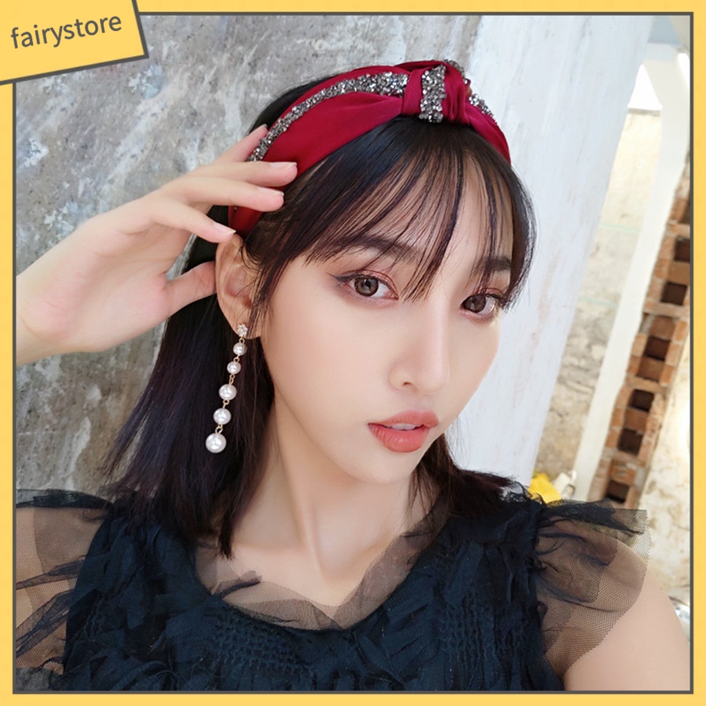 Băng Đô Đính Đá Co Giãn Thoải Mái Dành Cho Nữ