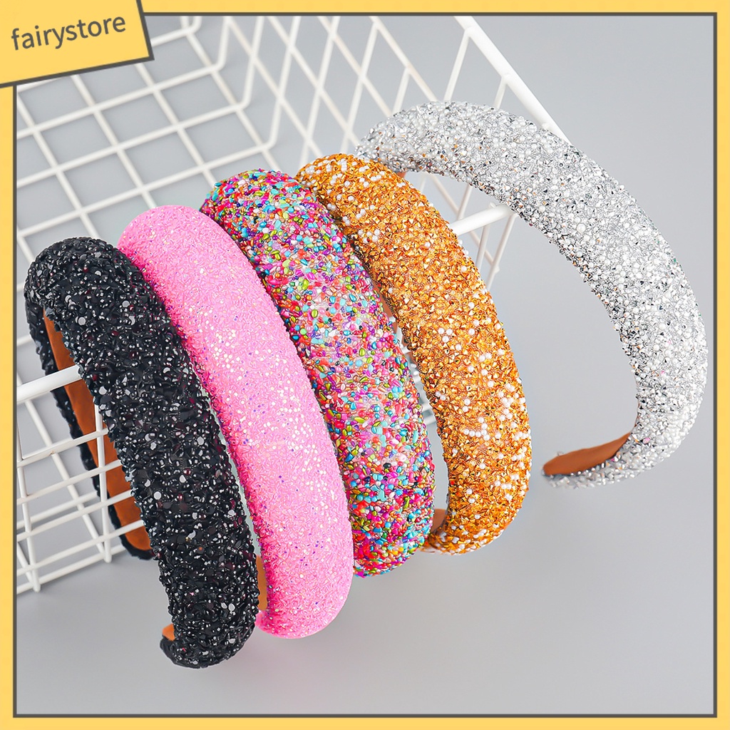 Băng Đô Cài Tóc Đính Đá Ngọc Trai Nhân Tạo Co Giãn Chống Trượt Phong Cách Cổ Điển Thời Trang Cho Nữ