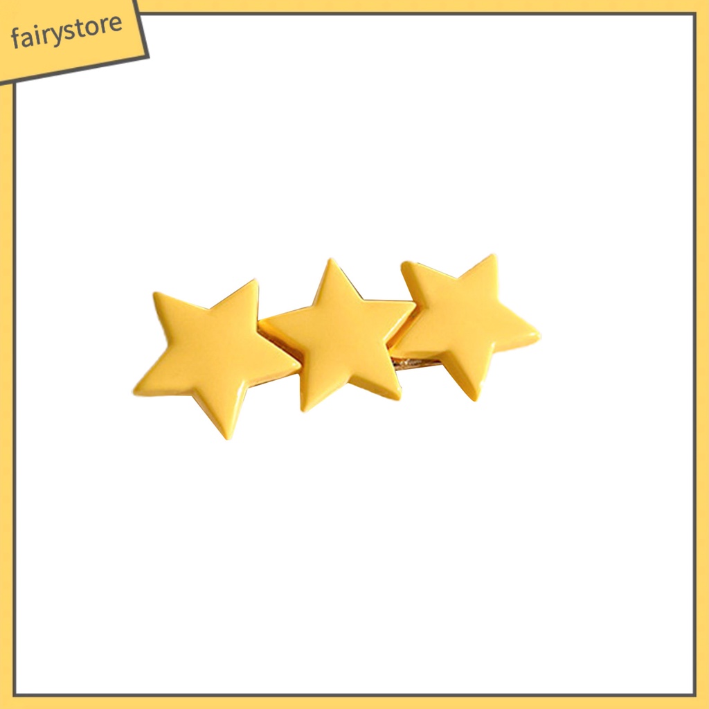 Kẹp Tóc Ngôi Sao Màu Vàng Bằng Thép Không Gỉ Co Giãn Chống Trượt Cho Bé Gái