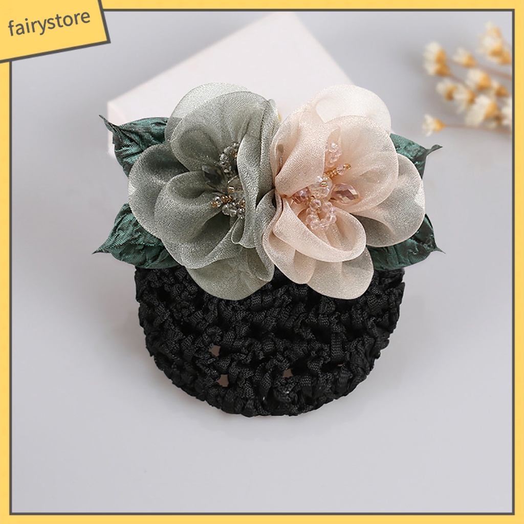 Dây Buộc Tóc Co Giãn Đính Hạt Và Hoa Ruy Băng Thanh Lịch Cho Nữ