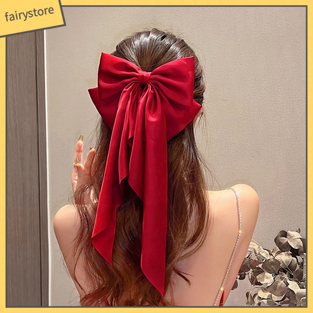 Kẹp Tóc Nơ Lớn Không Trượt Phong Cách Trung Hoa Tinh Tế