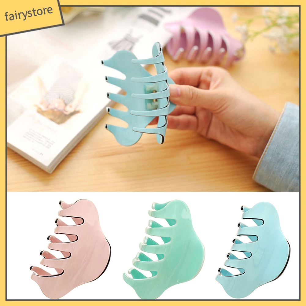 Kẹp Tóc Càng Cua Lớn Bằng Acrylic Màu Sắc Đơn Giản Thời Trang Dành Cho Nữ