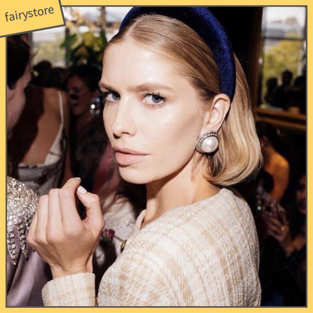 Băng Đô Cài Tóc Bằng Xốp Mềm Màu Trơn Thời Trang Cho Nữ