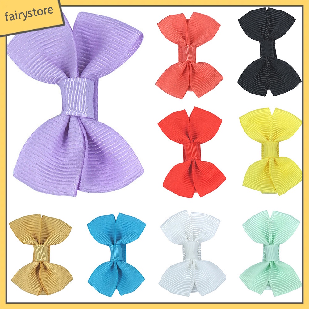 1 Kẹp Tóc Nơ Mini Màu Trơn Thời Trang Cho Bé Gái