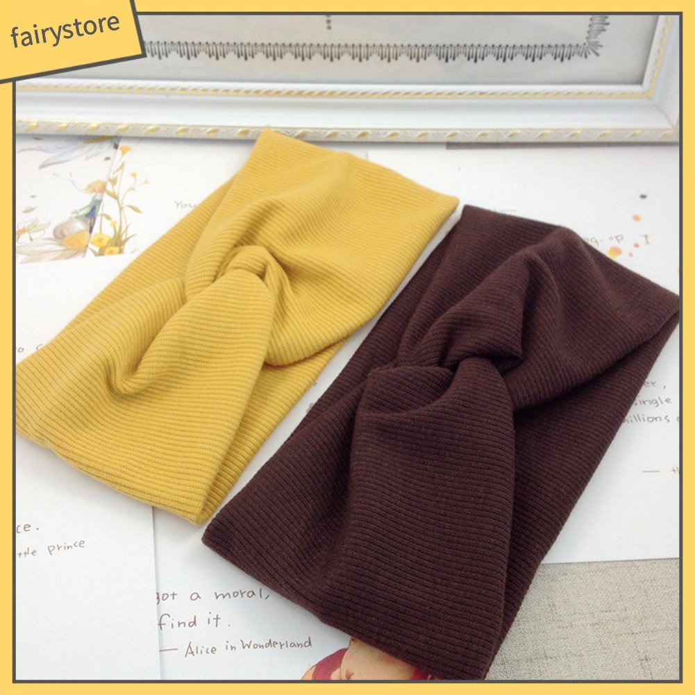 Băng Đô Cài Tóc Co Giãn Màu Trơn Thời Trang Cho Nữ