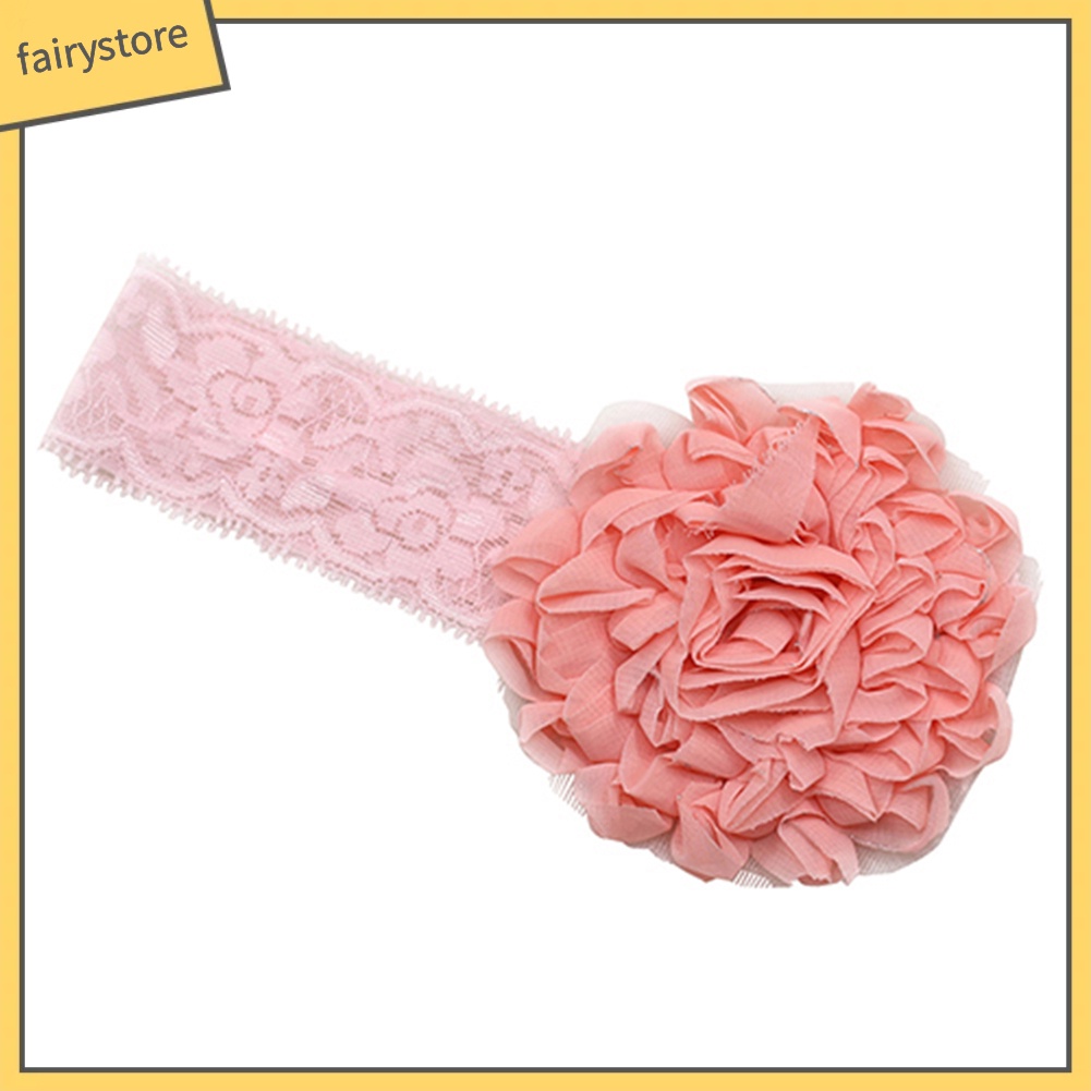 Băng Đô Vải Gạc Ren Hoa Co Giãn Ngọt Ngào Cho Bé Gái