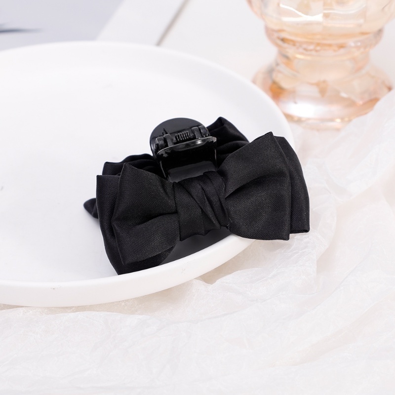 Kẹp Tóc Nơ Màu Đen Bằng Nhung Phong Cách Vintage Dành Cho Nữ