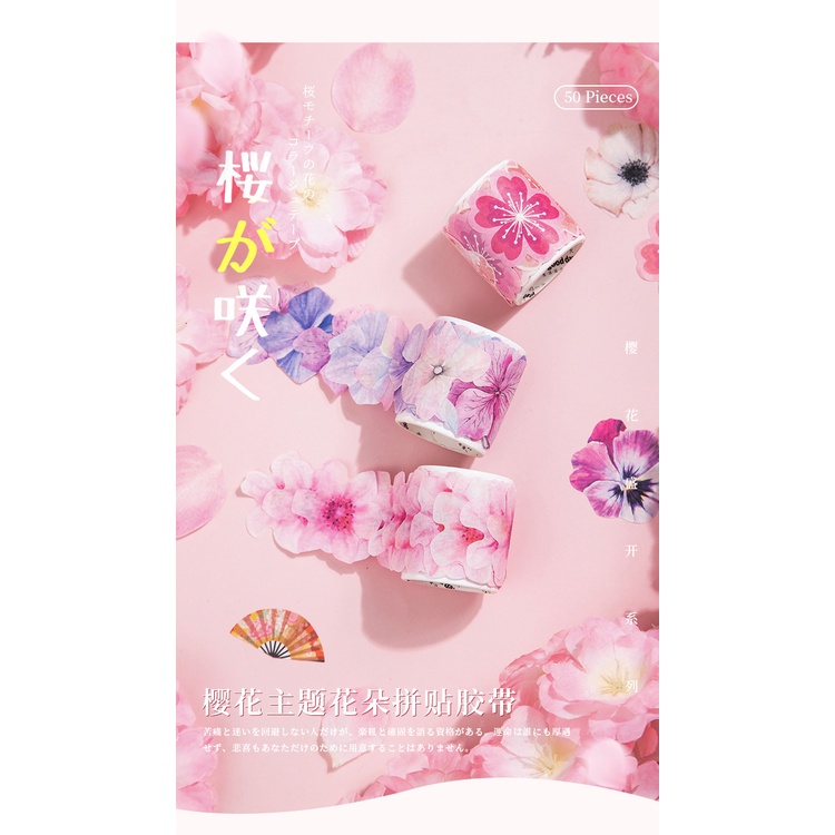 Cuộn Băng Keo Hoa Anh Đào 3.5m Trang Trí Thủ Công diy