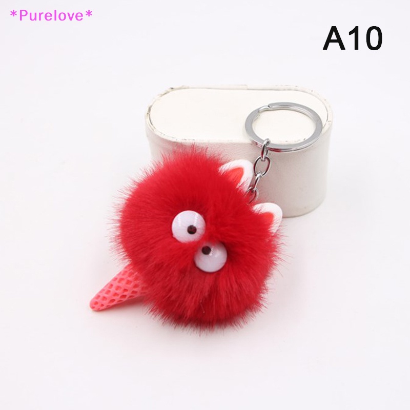 Móc Khóa Banh Lông Thỏ 6cm Xinh Xắn Mới