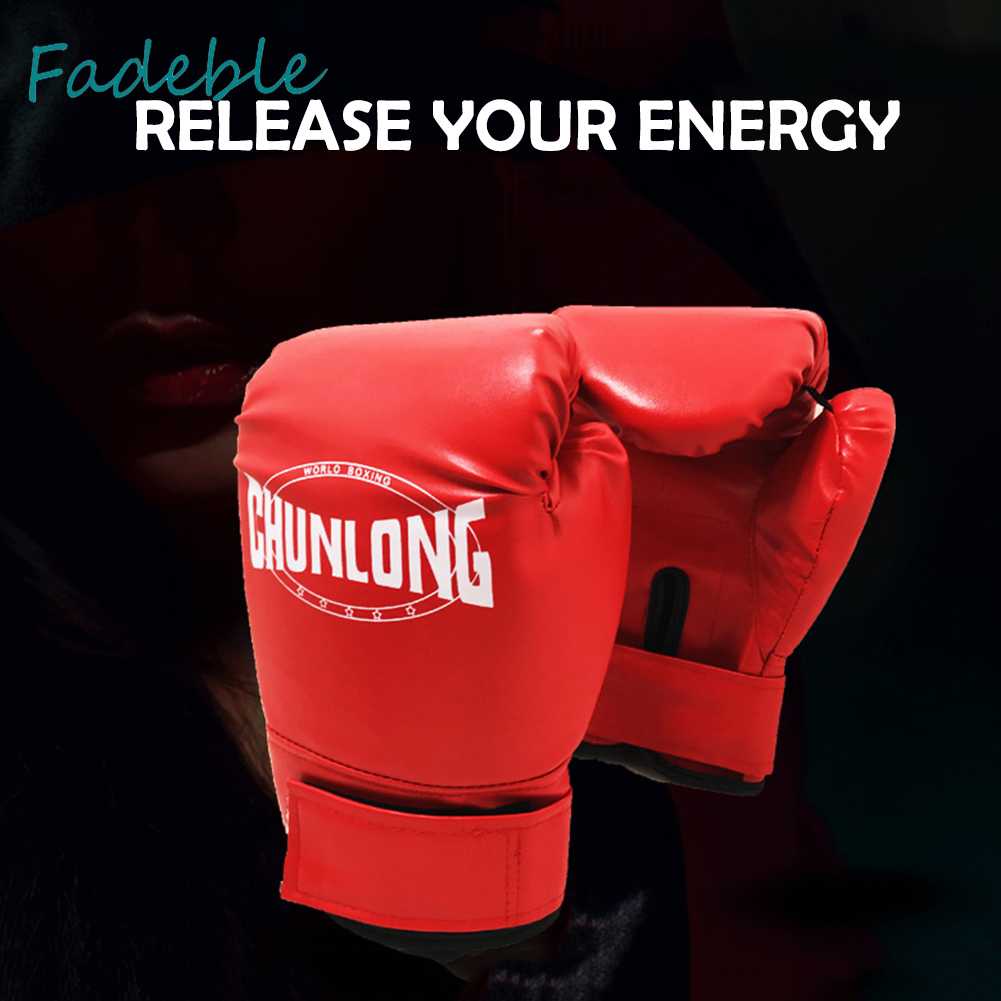Set 2 Găng Tay Đấm Bốc / Muay Thái Bằng Da PU Chất Lượng Cao