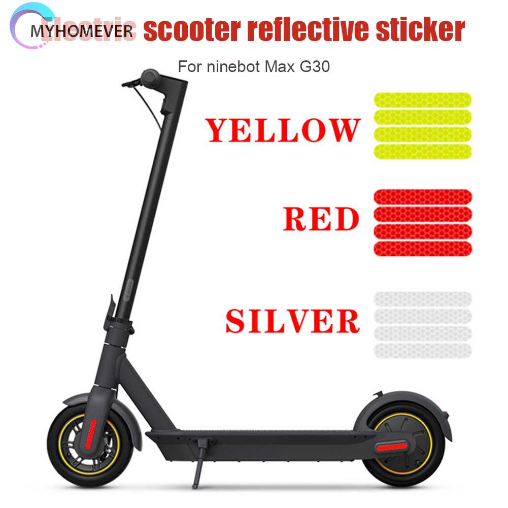 Bộ 4 Miếng Dán Phản Quang An Toàn Vào Ban Đêm Cho Xe Điện Ninebot MAX