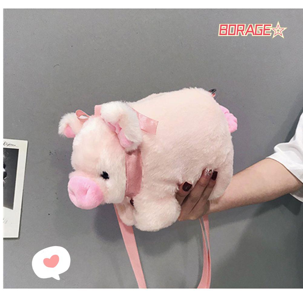 Túi Đeo Chéo Hình Heo Hồng Hoạt Hình Nhồi Bông Đáng Yêu