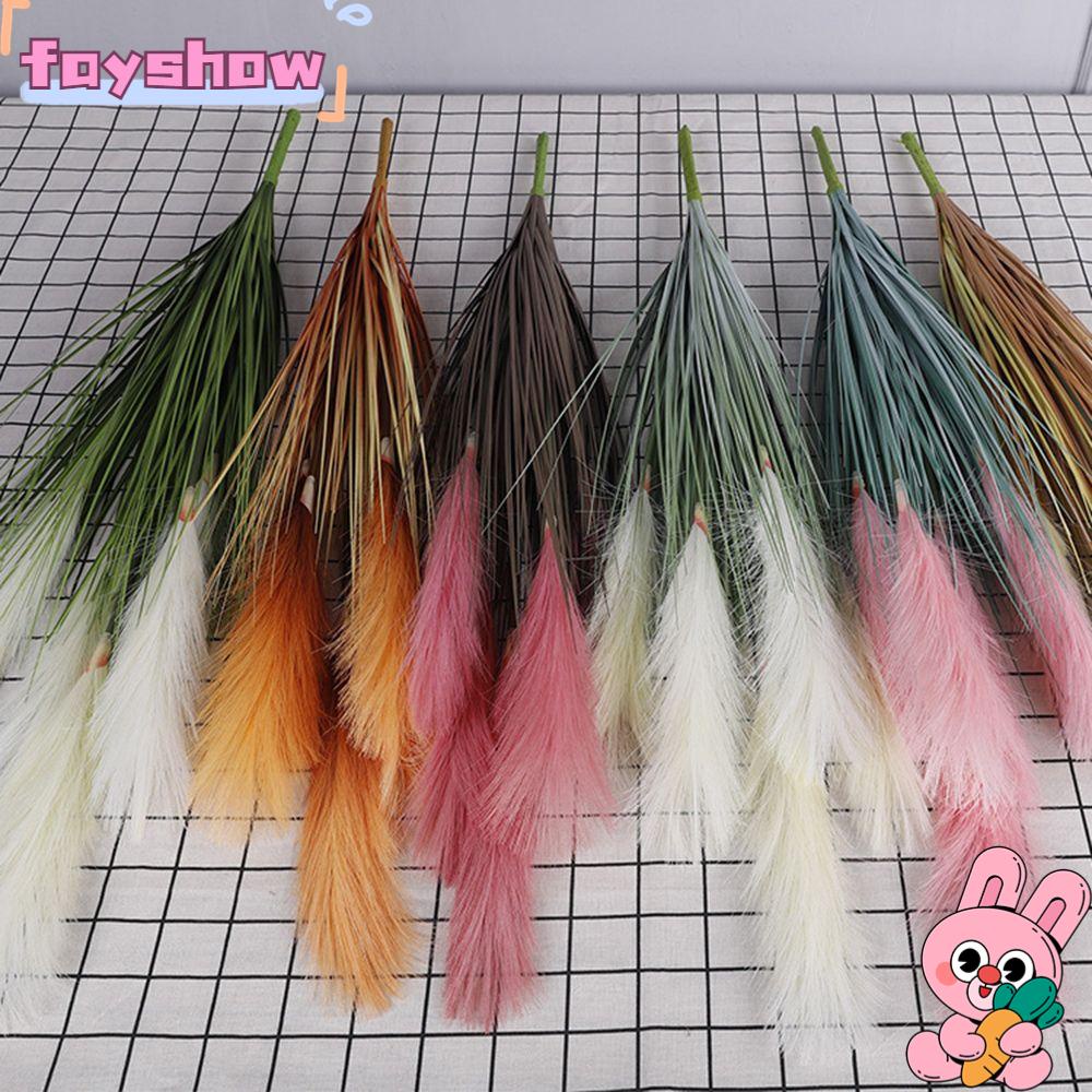 Bó Hoa Cỏ Nhân Tạo 5 Đầu Dùng Trang Trí Nhà Cửa DIY