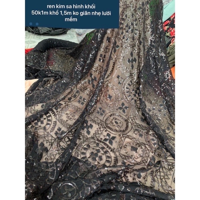 Vải Kim sa-Vải kim Tuyến Lấp Lánh-Lung Linh-May Váy áo,trang trí tiệc hội,Không bong-không Rặm ngứa