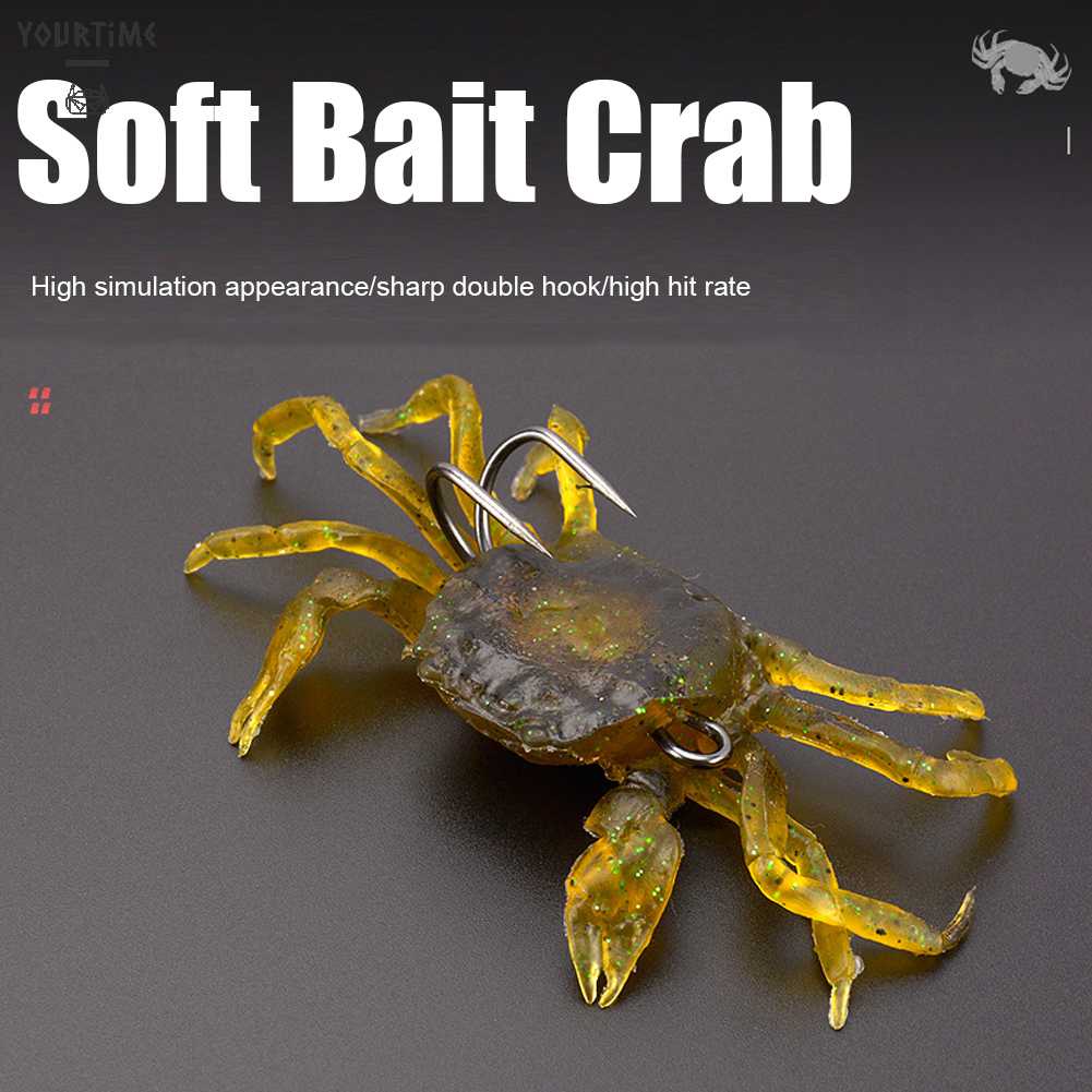 Mồi Câu Cá Giả Hình Cua 3D Mềm 10cm 30g