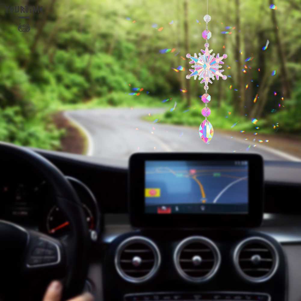 Chuông Gió Hình Bông Tuyết Pha Lê Phản Quang Siêu Bền Treo Trang Trí Phòng Khách