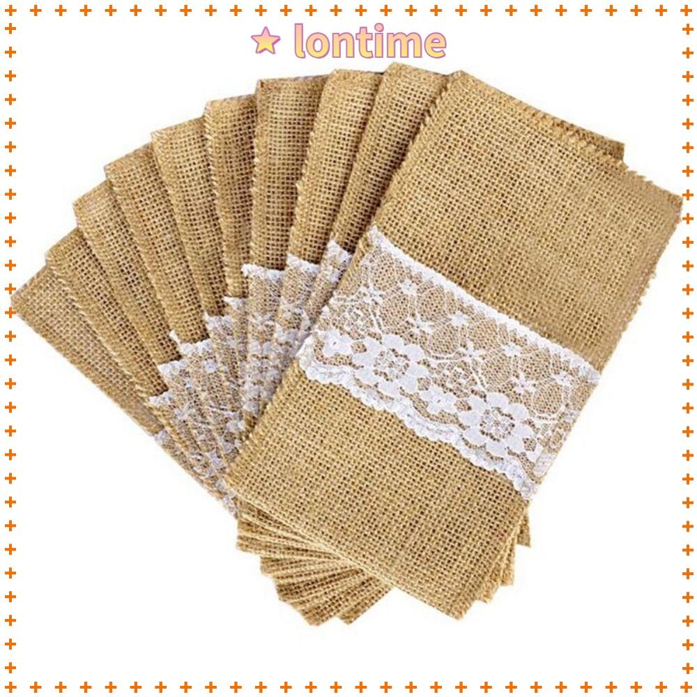 Lontime 10 Cái Ngăn Đựng Dao Kéo Mới Túi Vải Bố|Giá Đỡ Điện Thoại Tiện Lợi