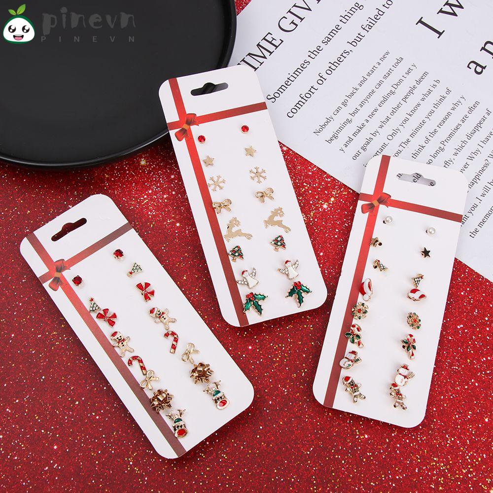 Set 8 Cặp Hoa Tai Kiểu Dáng Giáng Sinh Năm Mới Thời Trang Cá Tính Cho Nữ