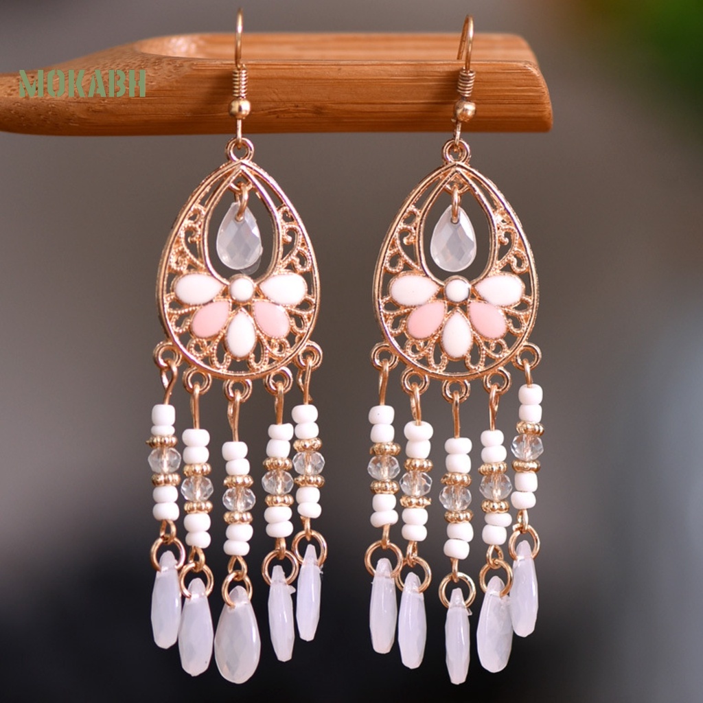 1 Cặp Bông Tai Kiểu Móc Tua Rua Theo Phong Cách Bohemian Vintage Dùng Trong Tiệc Cưới