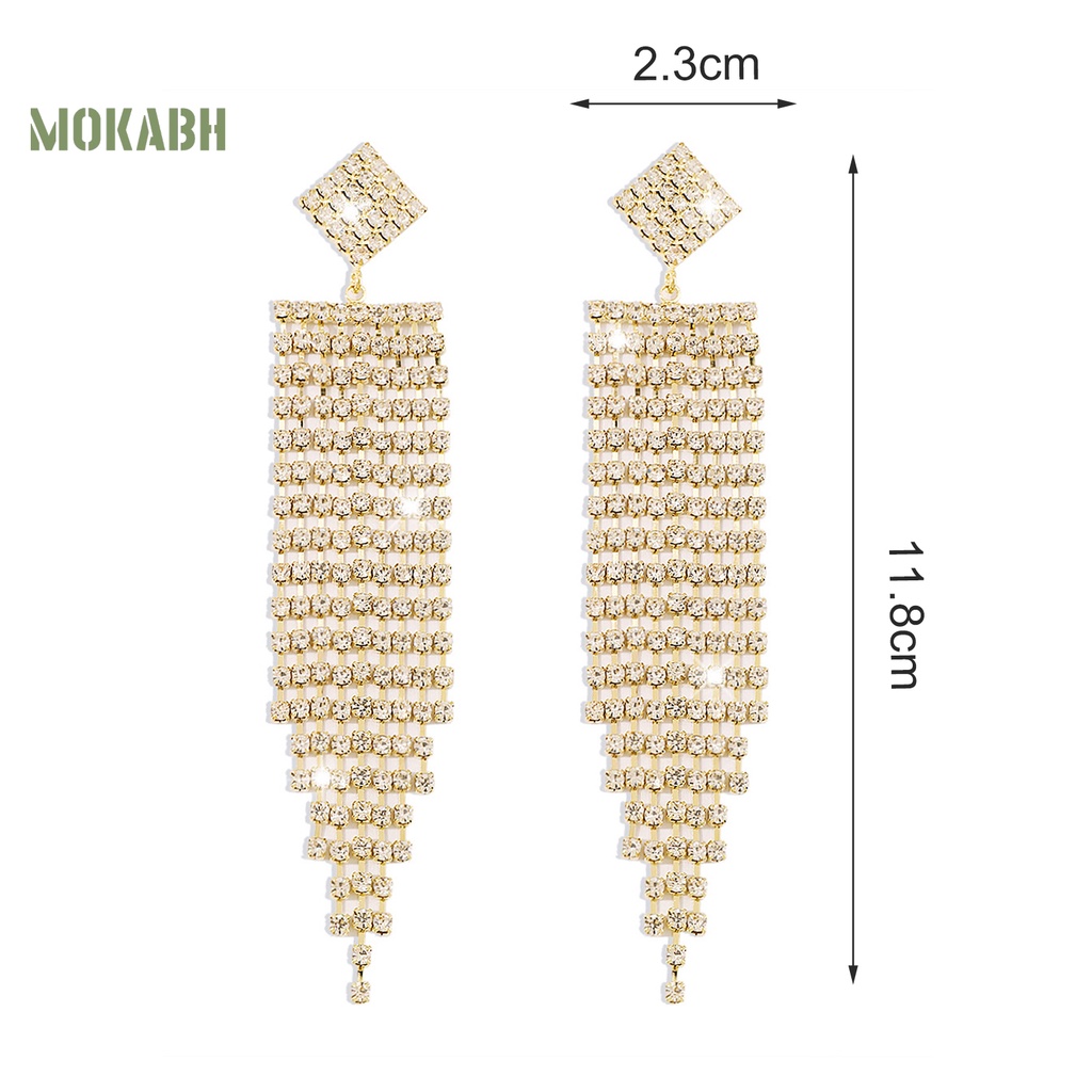 1 Đôi Bông Tai Đính Đá Lấp Lánh Phong Cách Bohemian Thời Trang Cho Nữ