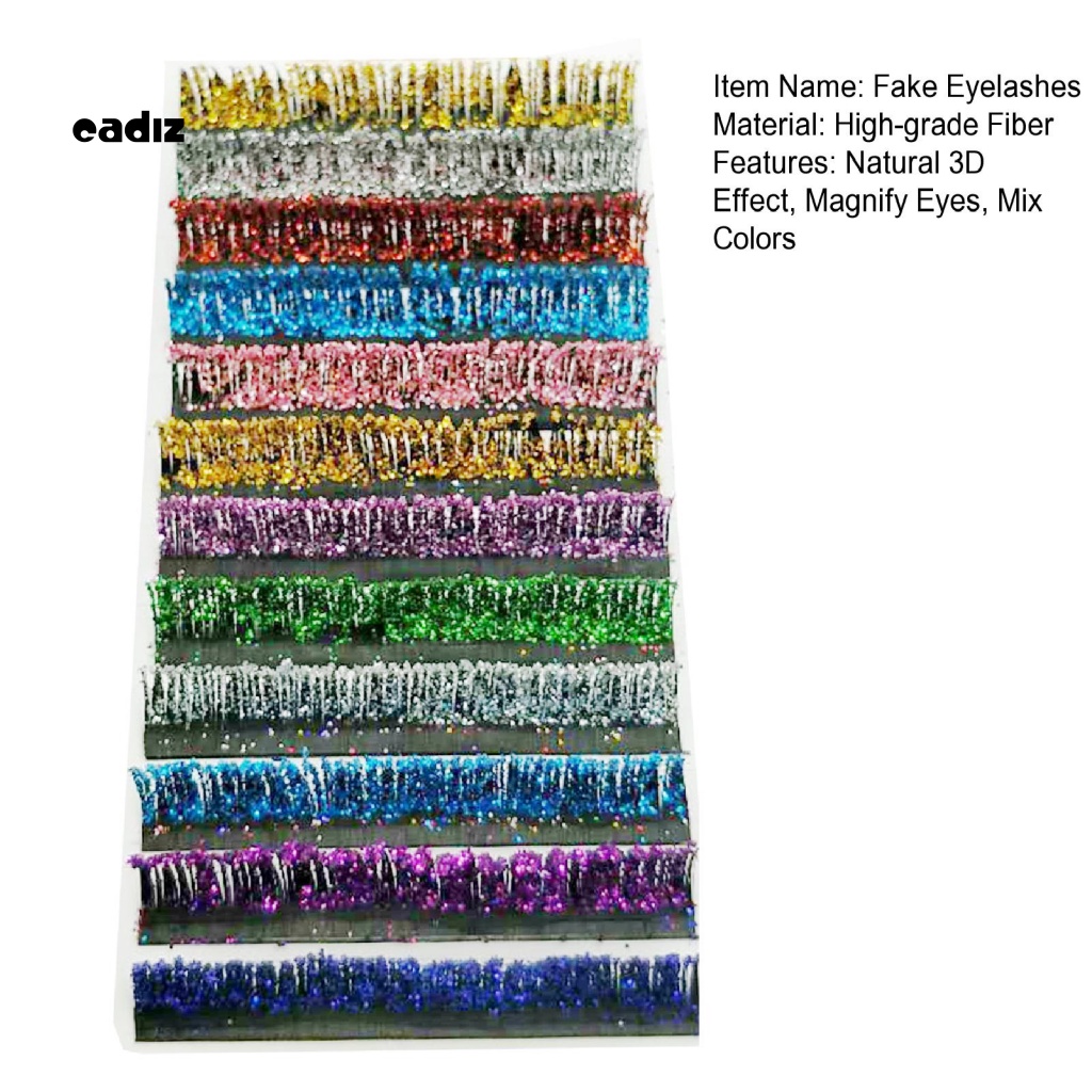 1 Bộ Lông Mi Giả Hiệu Ứng 3D Tự Nhiên Nhiều Màu Sắc Lấp Lánh
