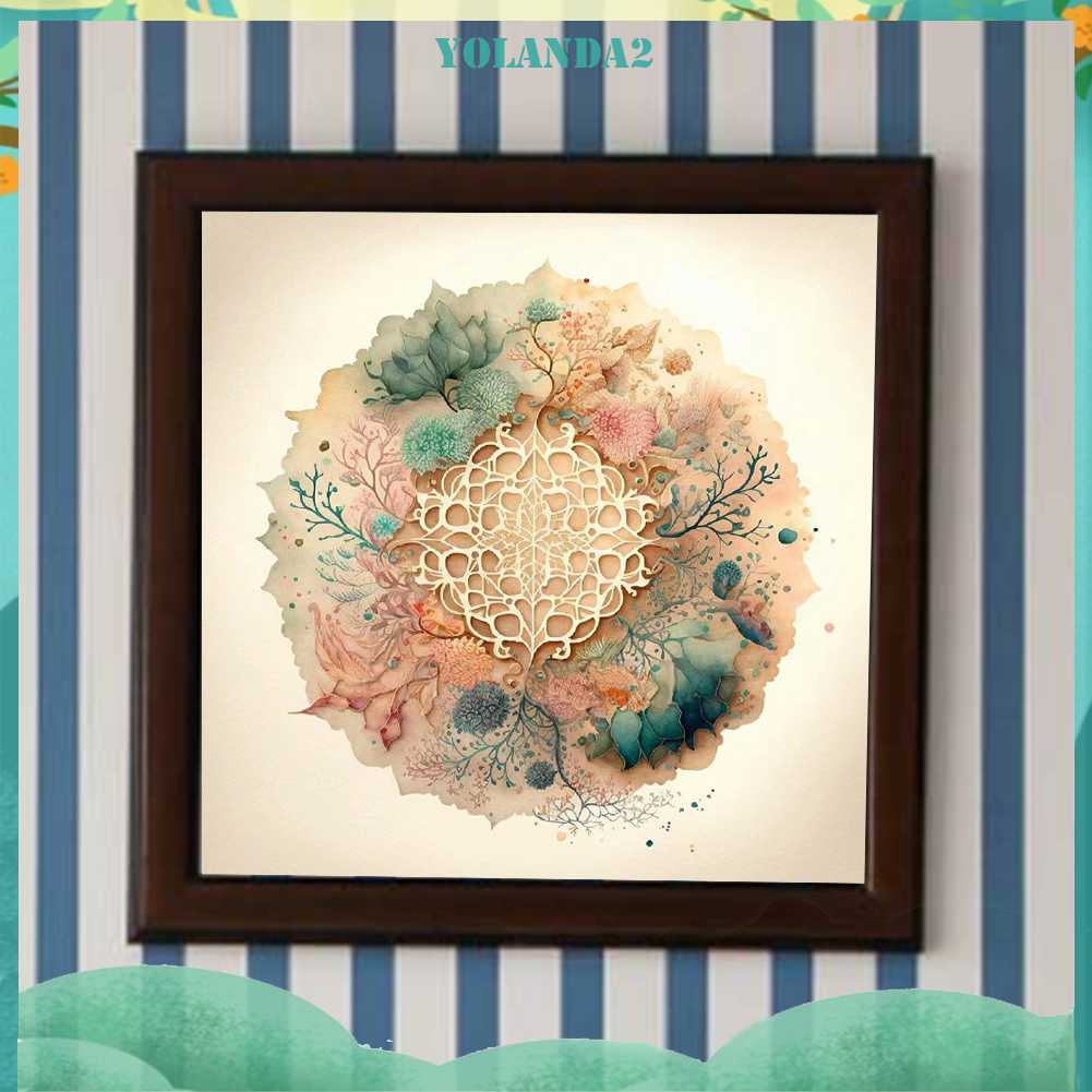 Bộ Tranh Đính Đá 5D Họa Tiết Hoa Văn Mandala Độc Đáo DIY Dùng Trang Trí Nhà Cửa