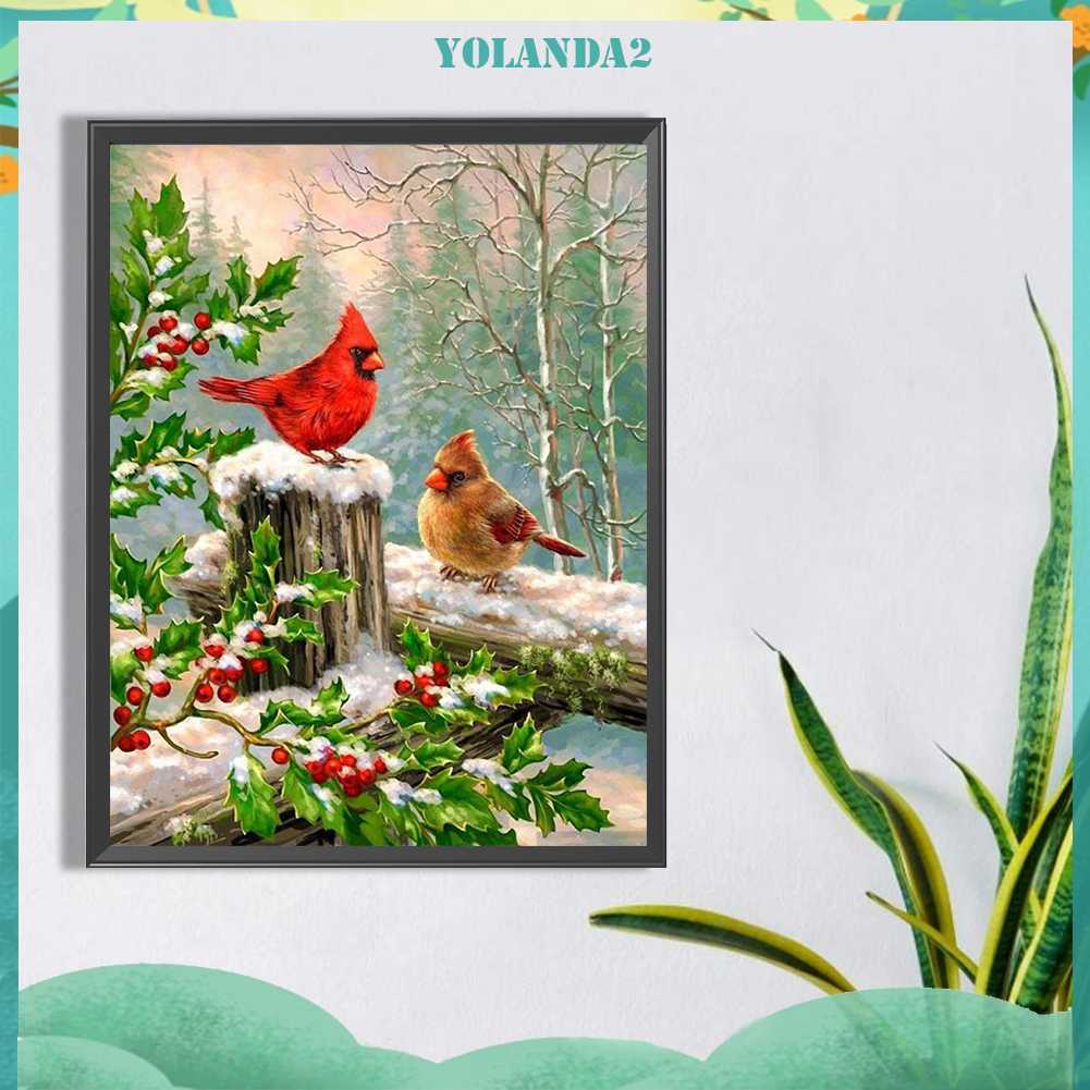 Tranh Đính Đá Kim Cương Toàn Bộ 5D DIY Hình Chim Sẻ