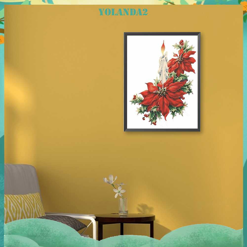 Tranh Đính Đá Kim Cương Toàn Bộ 5D DIY Hình Vẽ Hoa Nến