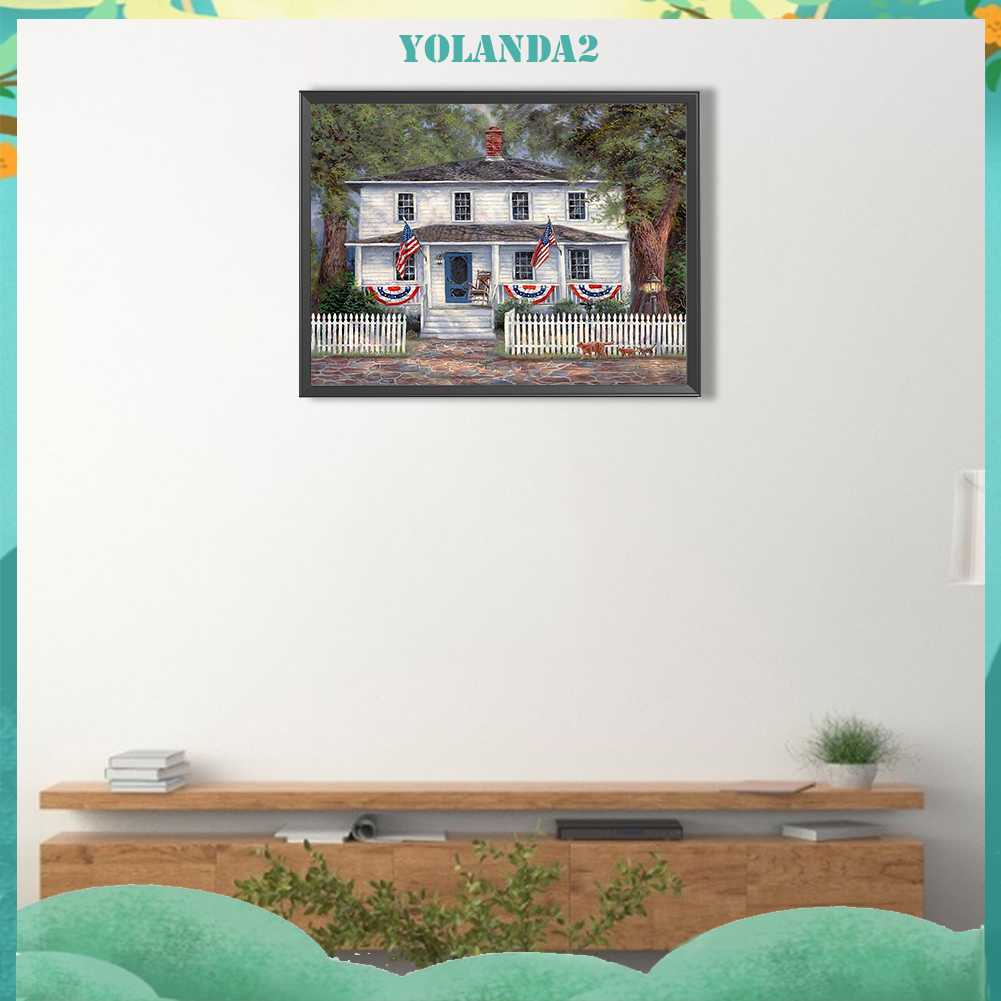 Tranh Đính Đá Kim Cương Toàn Bộ 5D DIY Hình Vẽ Ngôi Nhà