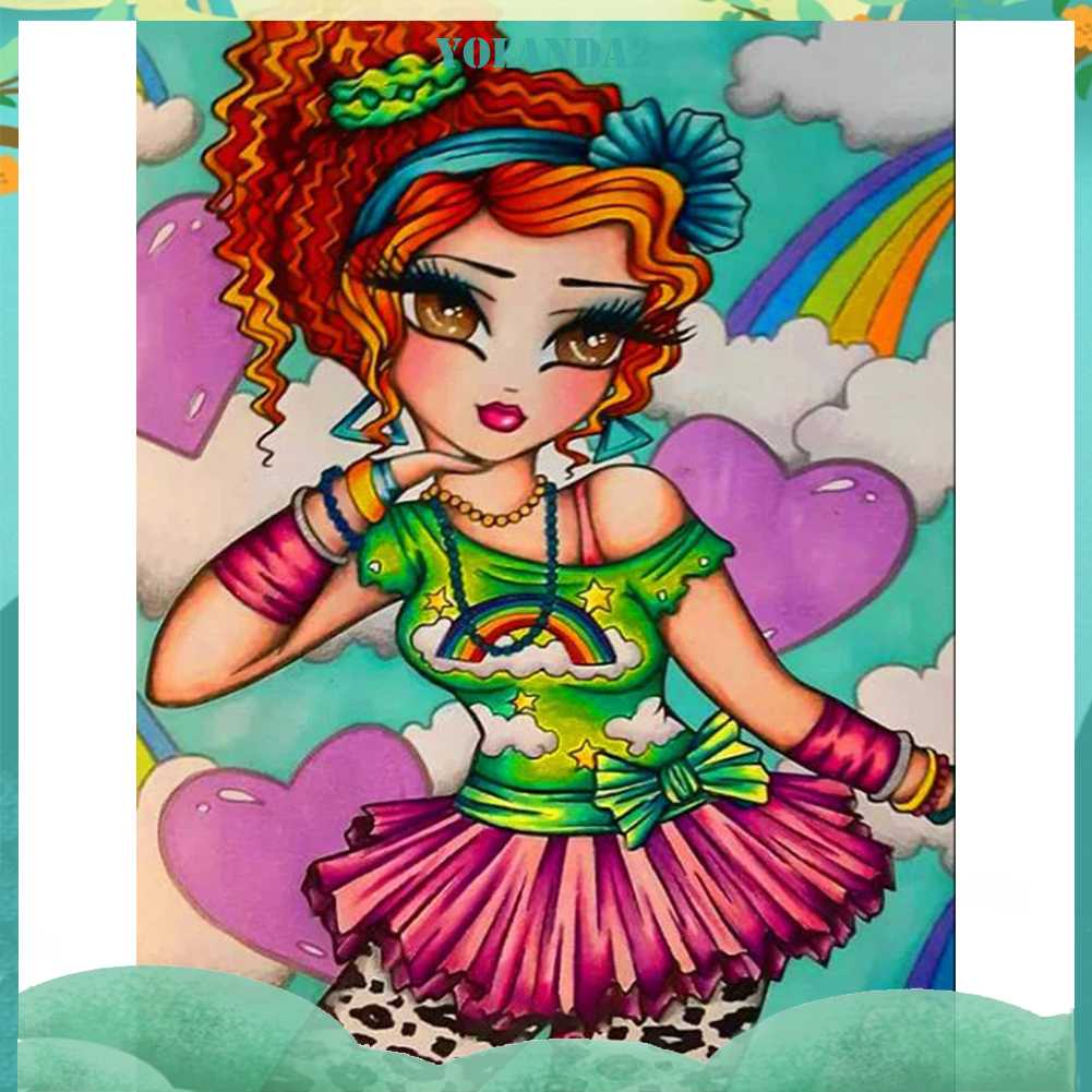 Tranh Đính Đá Kim Cương Toàn Bộ 5D DIY Hình Vẽ Cô Gái Trang Trí Nhà Cửa