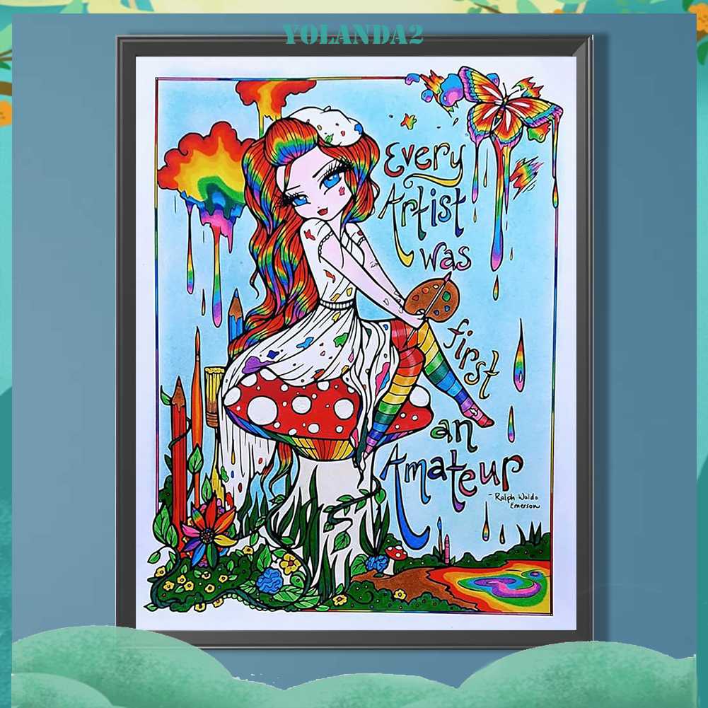 Tranh Đính Đá Kim Cương Toàn Bộ 5D DIY Hình Vẽ Cô Gái Trang Trí Nhà Cửa