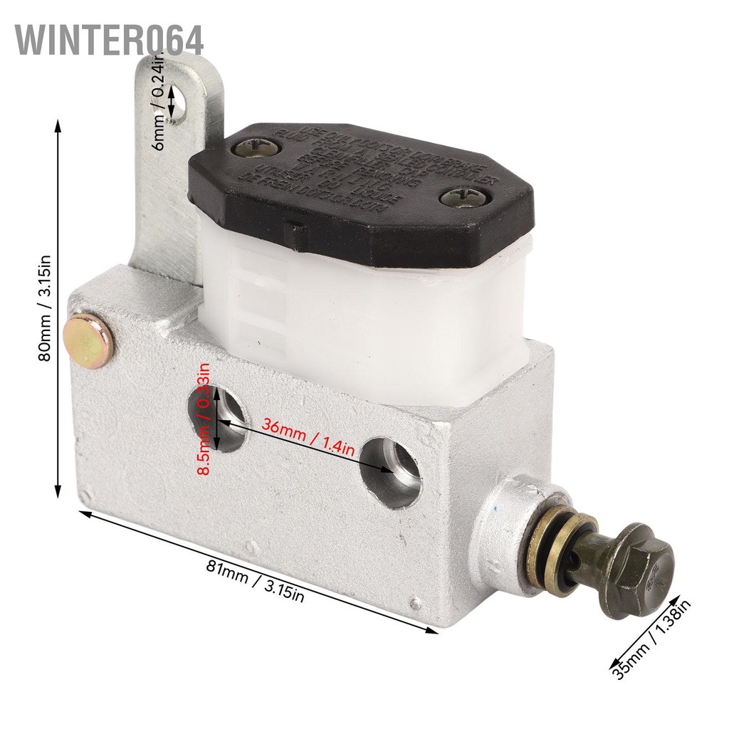 Winter064 Phanh Chủ Xi Lanh Bơm Xây Dựng Kim Loại Lắp Đặt Đơn Giản 12.8 Cho Go Kart ATV UTV