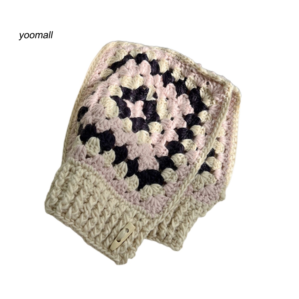 Mũ Len Đan Thủ Công Có Khóa Cài Bảo Vệ Tai 2 Trong 1 Màu Sắc Phù Hợp Cho Mùa Thu Đông