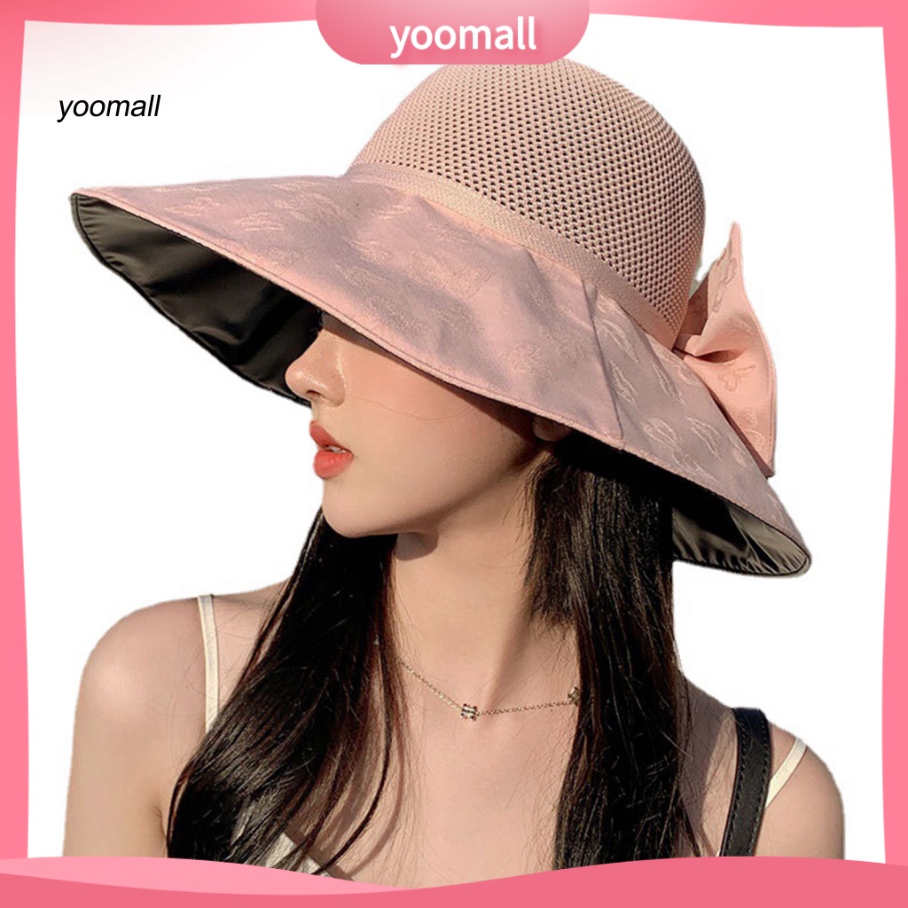 Nón Tai Bèo Rộng Vành Màu Trơn In Họa Tiết Bươm Bướm Thời Trang Cho Nữ