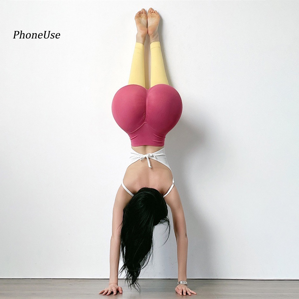 Quần Legging Thể Thao Da PU Lưng Cao Siêu Co Giãn Phối Màu Tương Phản Thời Trang Cho Nữ