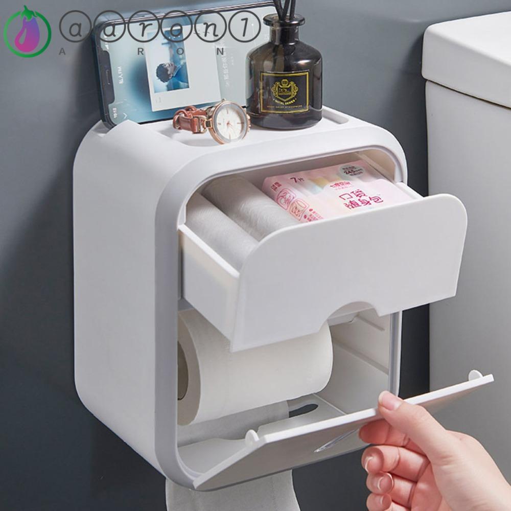 Hộp Đựng Khăn Giấy AARON1 Bằng Nhựa Gắn Tường Chống Nước Đa Năng Giá Đỡ