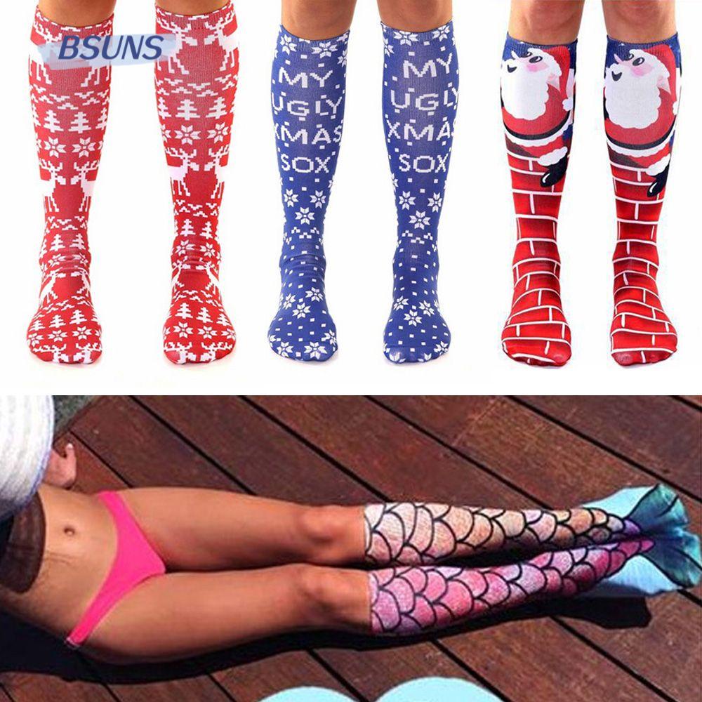 Tất Nữ In Hoạ Tiết Giáng Sinh Vui Nhộn