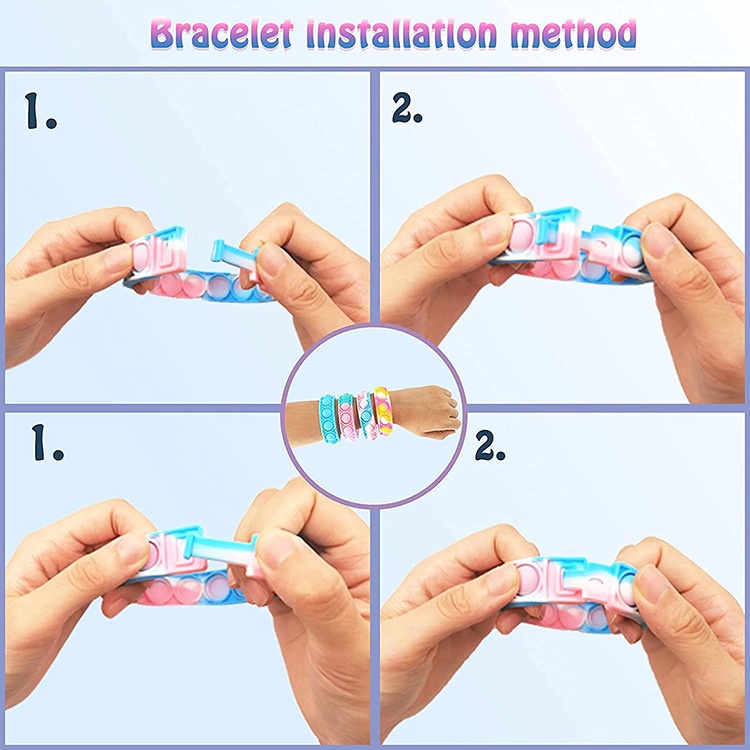 Pop it fidget Đồ Chơi Vòng Đeo Tay Xếp Hình Chưa Đóng Gói