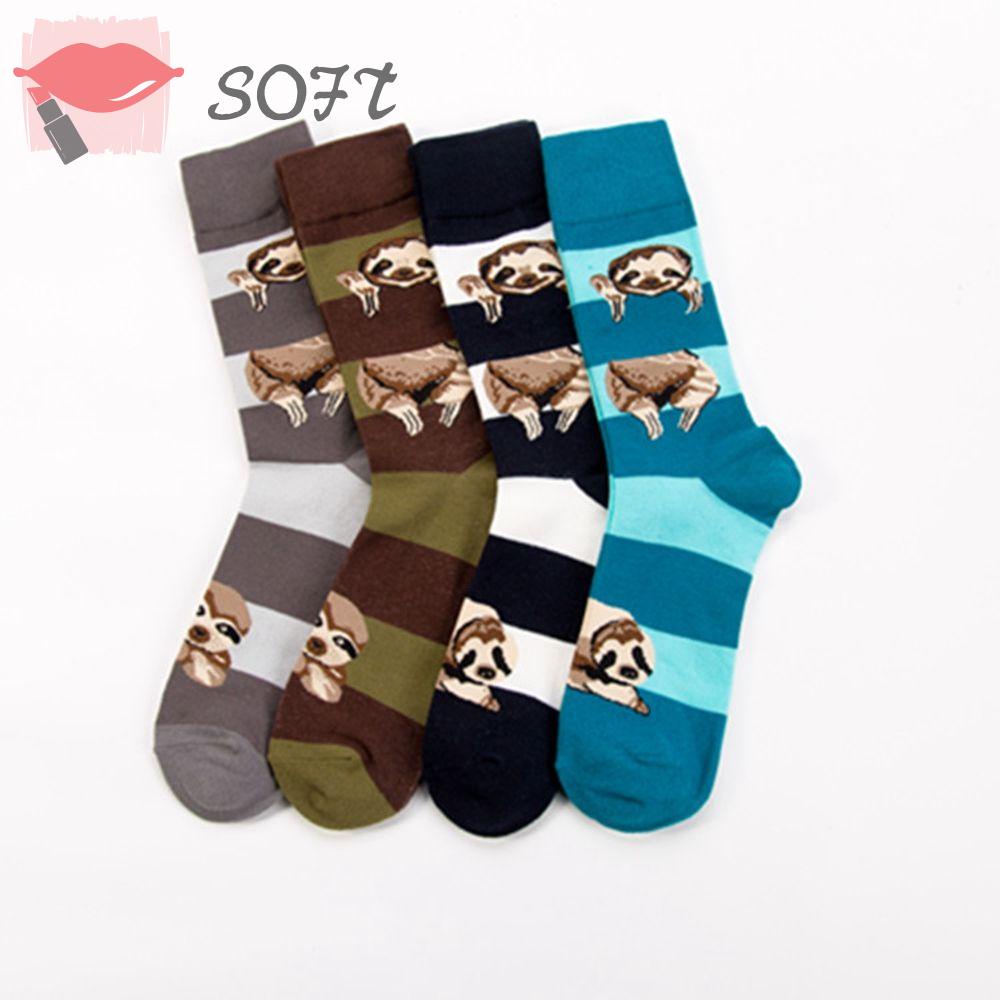 Vớ Giữ Ấm Mùa Đông In Họa Tiết Sọc Lười Sáng Tạo Cho Nam