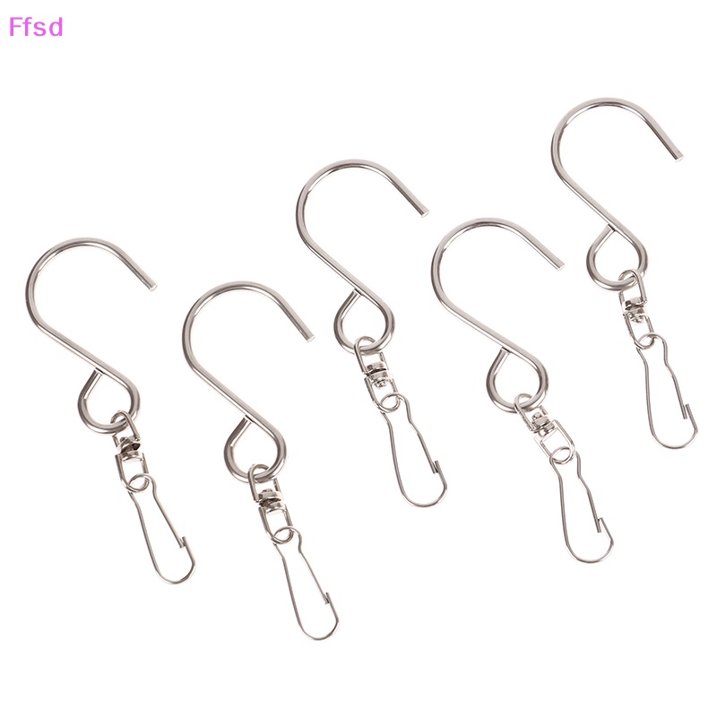 {Ffsd} Set 5 Móc Xoay Bằng Thép Không Gỉ Treo Chuông Gió Con Quay Pha Lê Trang Trí Tiệc Bán Chạy * Bán Chạy