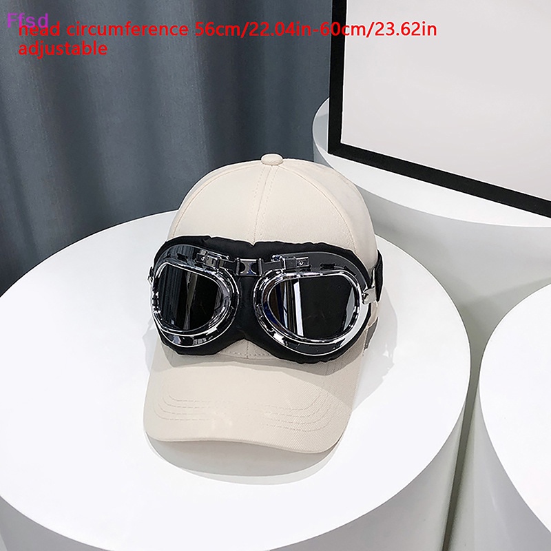 {Ffsd} Hàng Bán Chạy Mũ Bóng Chày Phi Công Che Nắng Có Kính Râm Cong Bảo Vệ Ngoài Trời Phong Cách Hip Hop Ngoài Trời