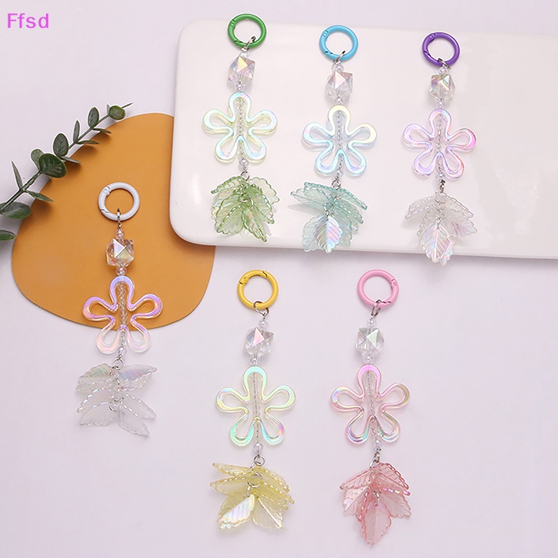 {Ffsd} Móc Chìa Khóa Xe Hơi Bằng Acrylic Năm Cánh Rỗng Màu Sắc Sáng Tạo Trang Trí Túi Xách * Bán Chạy