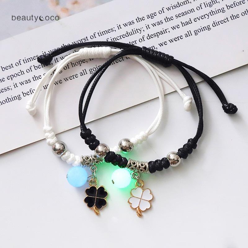 Beautycoco🍊Set 2 Vòng Tay Dạ Quang Có Thể Điều Chỉnh Thời Trang Cho Cặp Đôi
