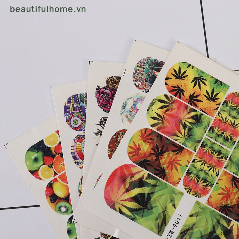 Set 5 Miếng Dán Trang Trí Móng Tay Nghệ Thuật Trừu Tượng