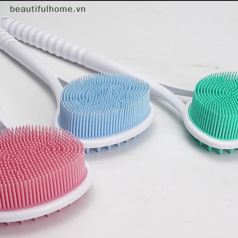 Bàn Chải Tắm Chà Lưng Cán Dài Bằng Silicone