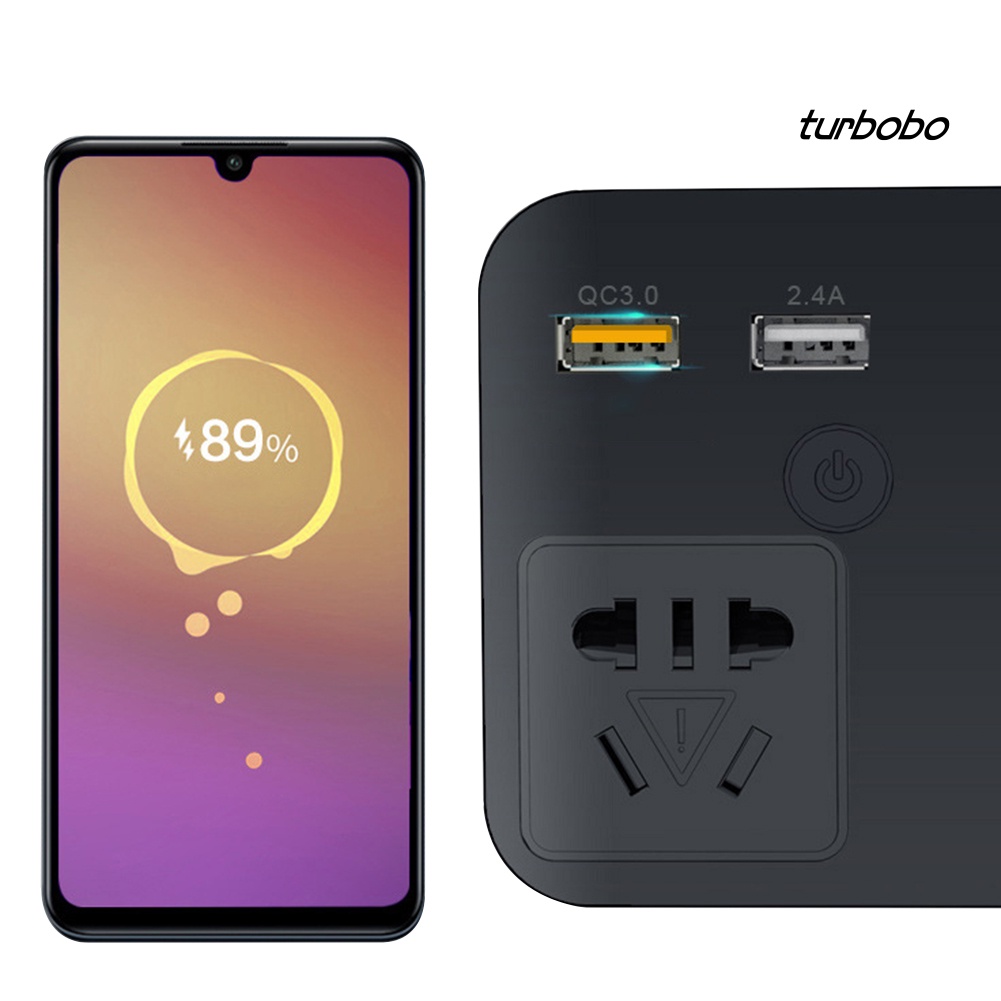 Bộ Chuyển Đổi Nguồn Điện 150W Kỹ Thuật Số USB QC3.0 DC12V Sang AC220V Cho Xe Hơi