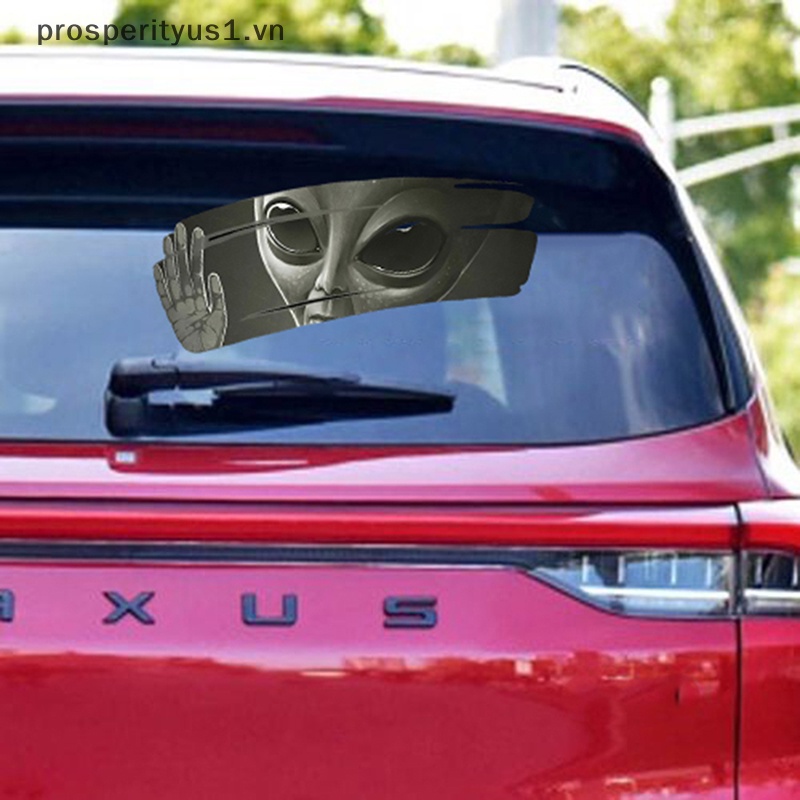 [prosperityus1] Đề Can Dán Xe Hơi Tự Dính Hình Người Ngoài Hành Tinh 3D Kích Thước 11.8 X 7.87 in