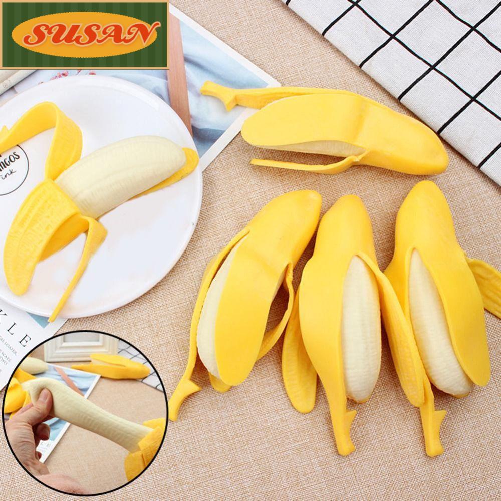 Bộ 2 Đồ Chơi Quả Chuối Giả Bằng Nhựa Dễ Thương Cho Bé