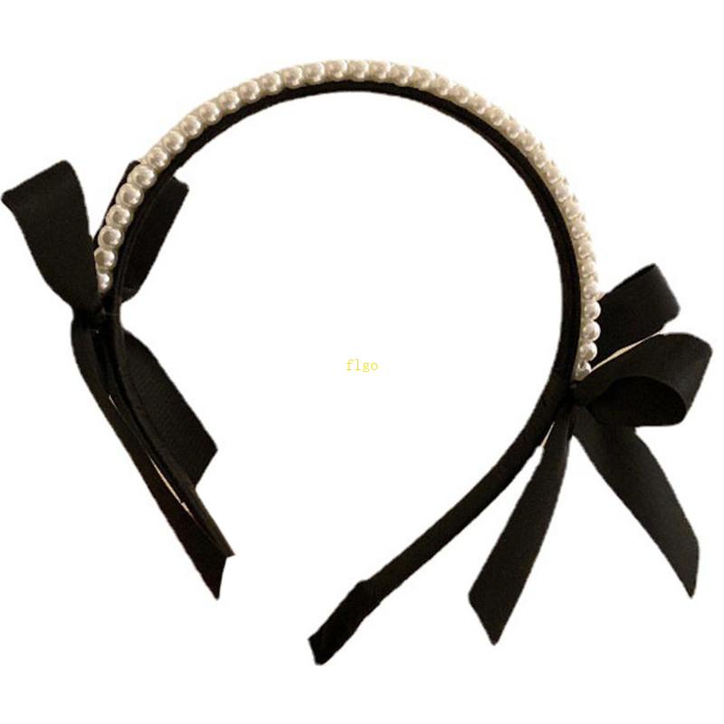 Flgo Băng Đô Nơ Nhung Đính Ngọc Trai Thanh Lịch Làm Đạo Cụ Chụp Ảnh