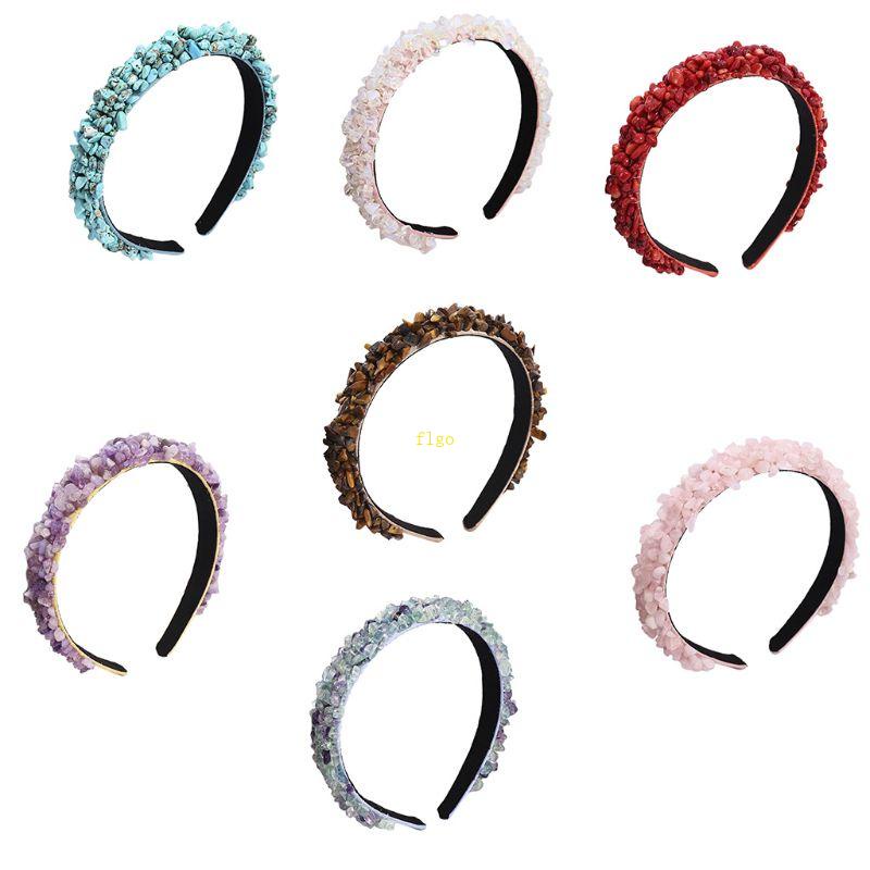 Flgo Băng Đô Đính Đá Nhỏ Nhắn Nhiều Màu Sắc Phong Cách Baroque Cho Nữ